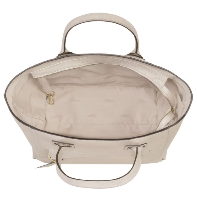 Women's Longchamp Mailbox L Top-handle Bags Beige | UAE-2087TY