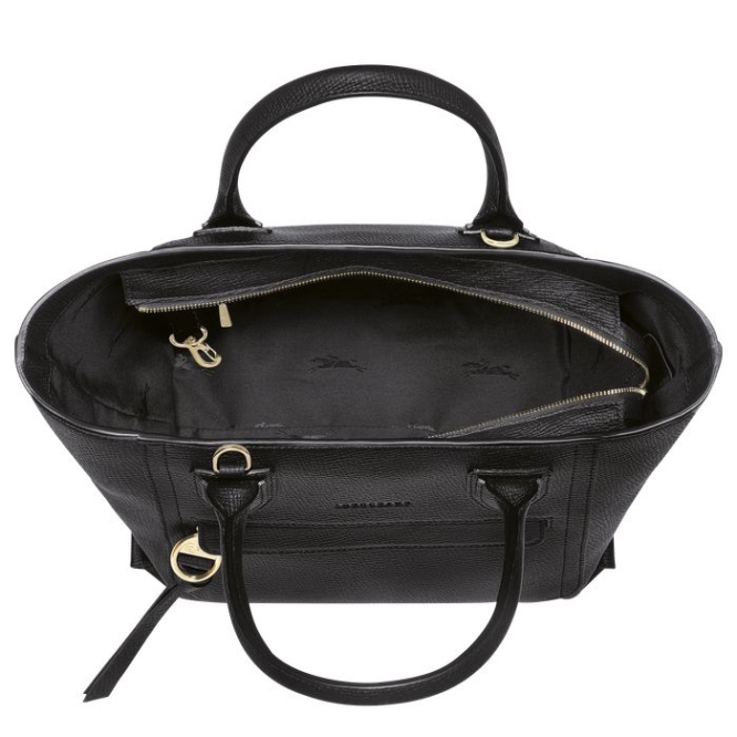 Women's Longchamp Mailbox M Top-handle Bags Black | UAE-3981GM