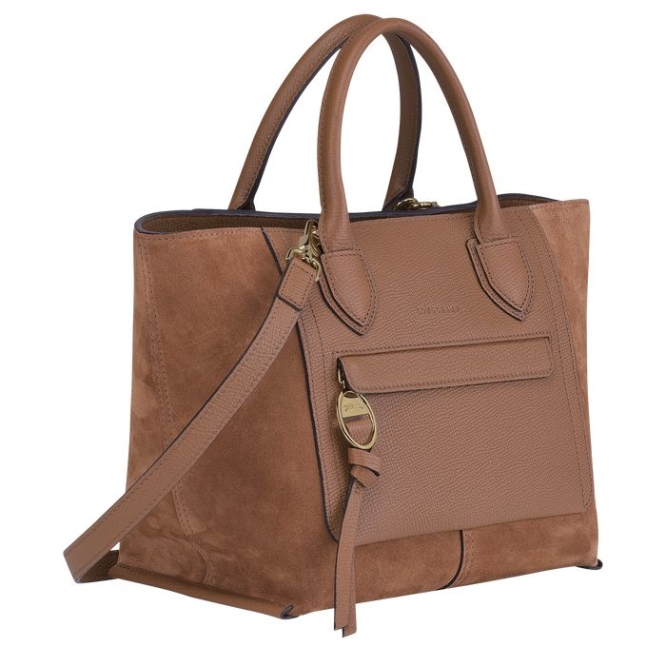 Women's Longchamp Mailbox M Top-handle Bags Brown | UAE-5803TN