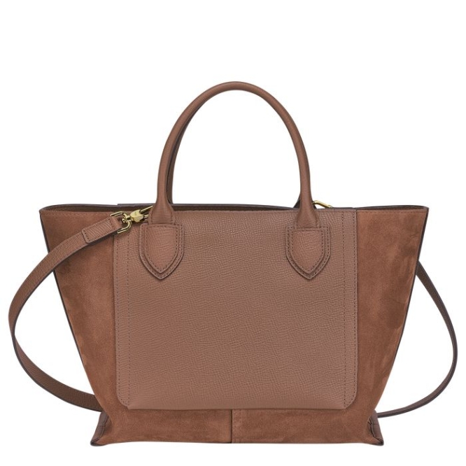 Women's Longchamp Mailbox M Top-handle Bags Brown | UAE-5803TN