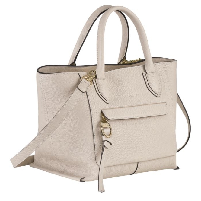 Women's Longchamp Mailbox M Top-handle Bags Beige | UAE-9874EF