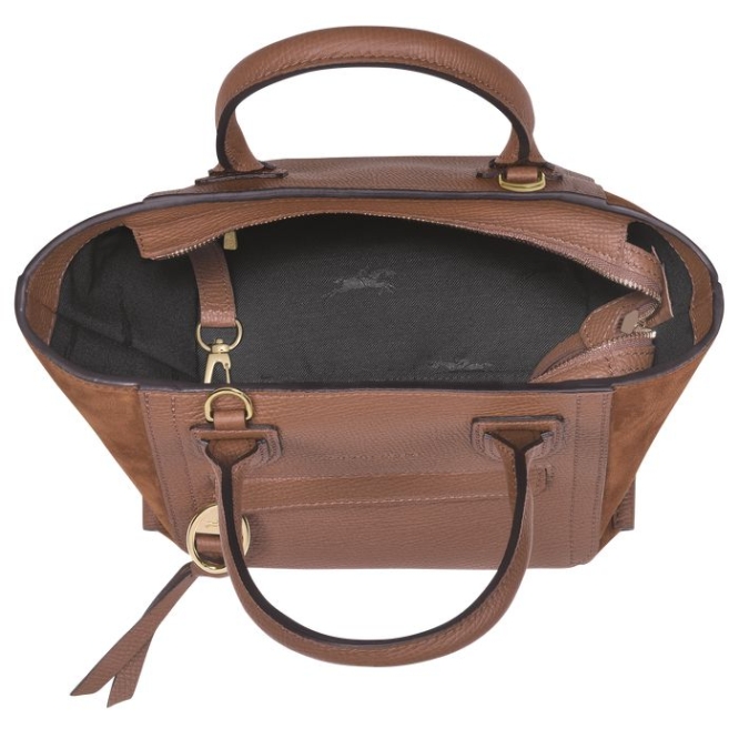 Women's Longchamp Mailbox S Top-handle Bags Brown | UAE-1584ZA