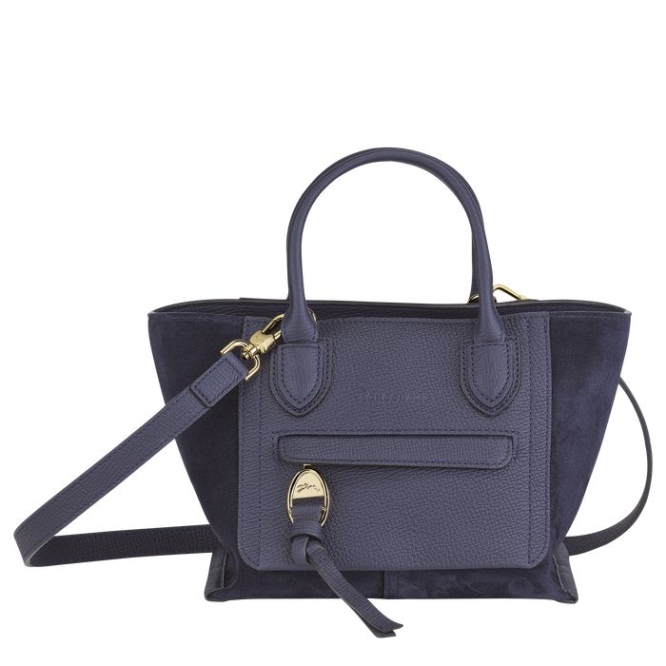 Women\'s Longchamp Mailbox S Top-handle Bags Navy | UAE-5704PM