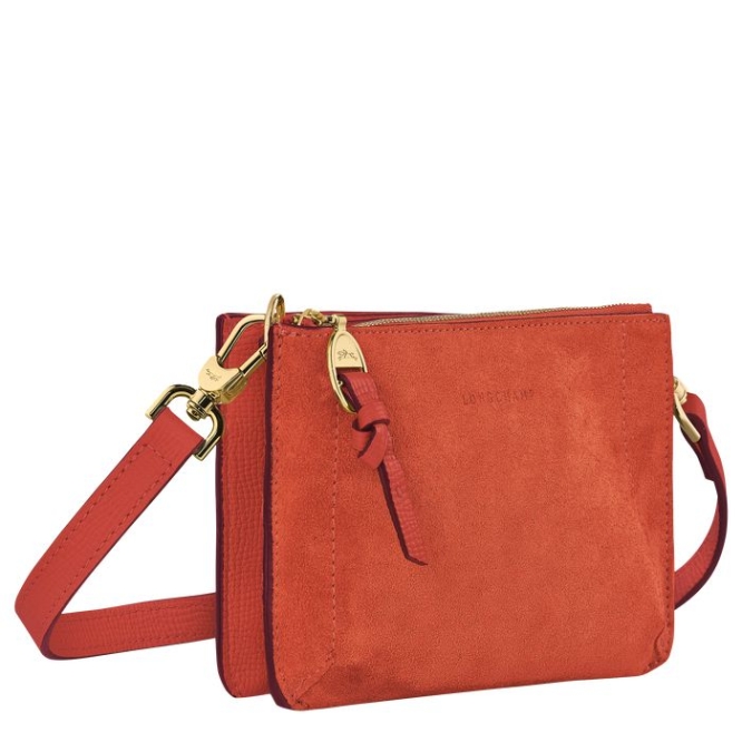 Women's Longchamp Mailbox Soft Wallets On Chain Orange | UAE-3872XQ