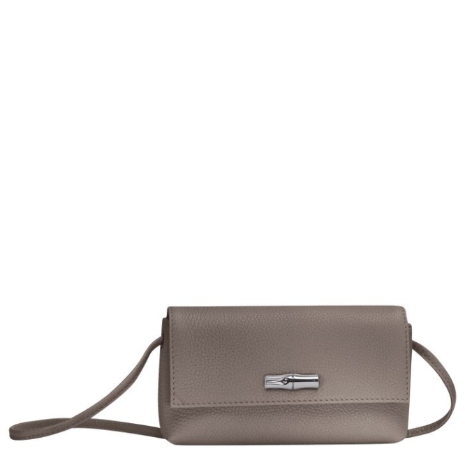 Women\'s Longchamp Roseau Essential Pouches & Cases Grey | UAE-8152XK