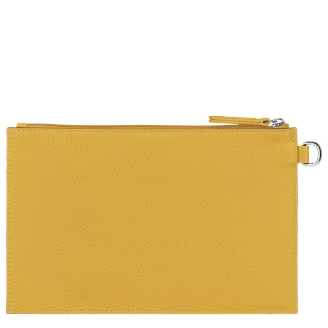 Women's Longchamp Roseau Essential Pouches & Cases Yellow | UAE-8631NY