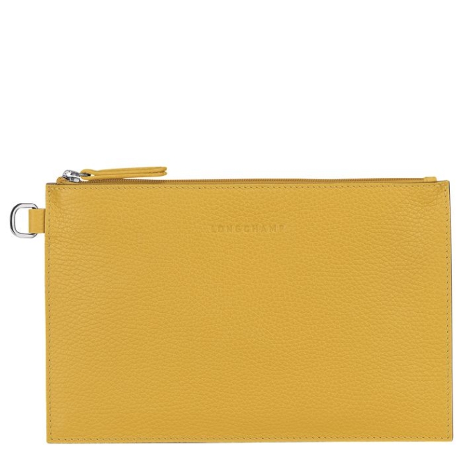 Women\'s Longchamp Roseau Essential Pouches & Cases Yellow | UAE-8631NY