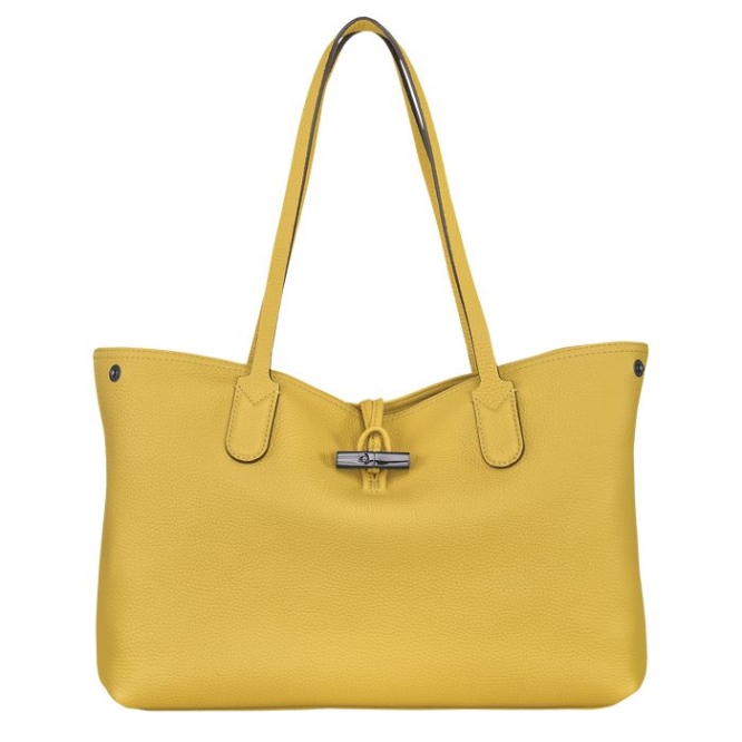 Women\'s Longchamp Roseau Essential Shoulder Bags Yellow | UAE-2460QP