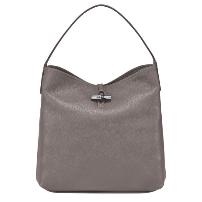 Women\'s Longchamp Roseau Essential Shoulder Bags Grey | UAE-4893UA