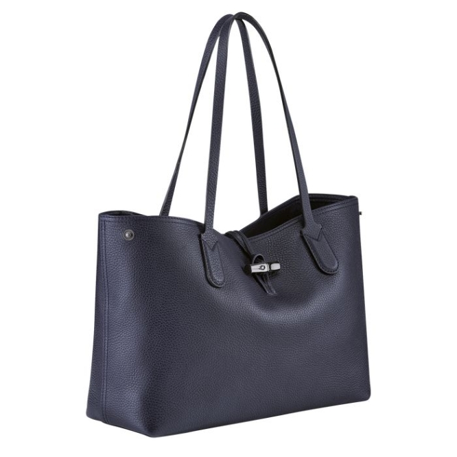 Women's Longchamp Roseau Essential Shoulder Bags Navy | UAE-7659BZ