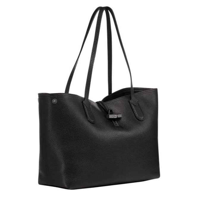 Women's Longchamp Roseau Essential Shoulder Bags Black | UAE-9043FV