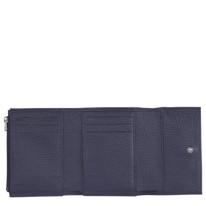 Women's Longchamp Roseau Essential Wallets Navy | UAE-3104HG