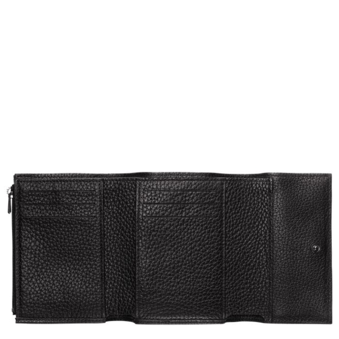 Women's Longchamp Roseau Essential Wallets Black | UAE-3160TZ