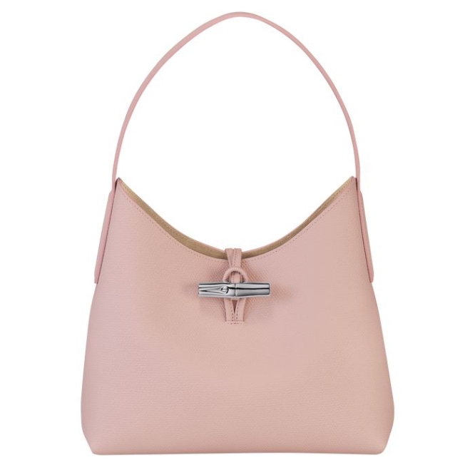 Women\'s Longchamp Roseau M Shoulder Bags Light Pink | UAE-0391KC