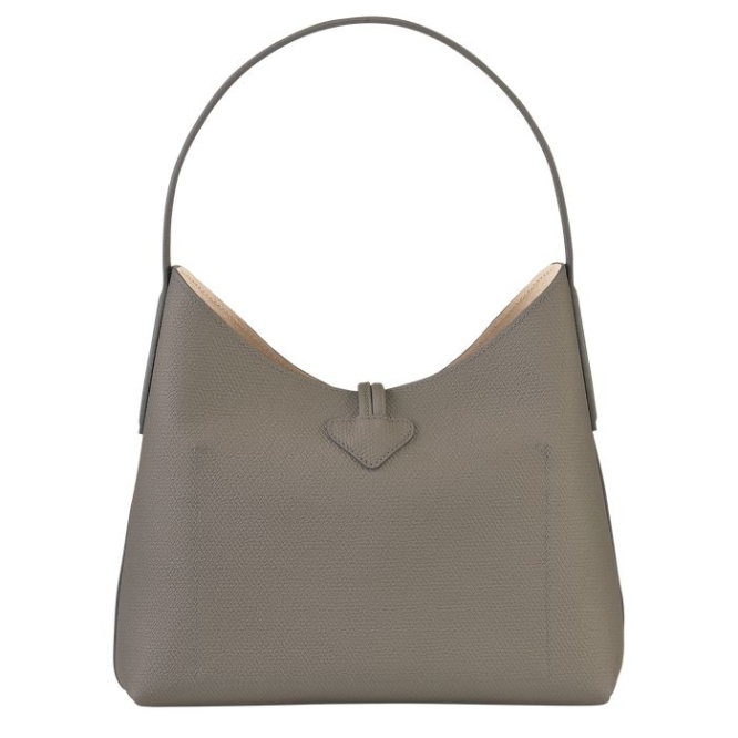 Women's Longchamp Roseau M Shoulder Bags Grey | UAE-9458FN