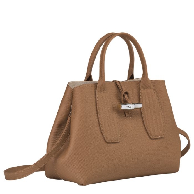 Women's Longchamp Roseau M Top-handle Bags Beige | UAE-4518JV