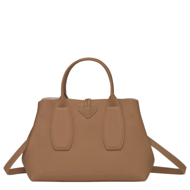 Women's Longchamp Roseau M Top-handle Bags Beige | UAE-4518JV