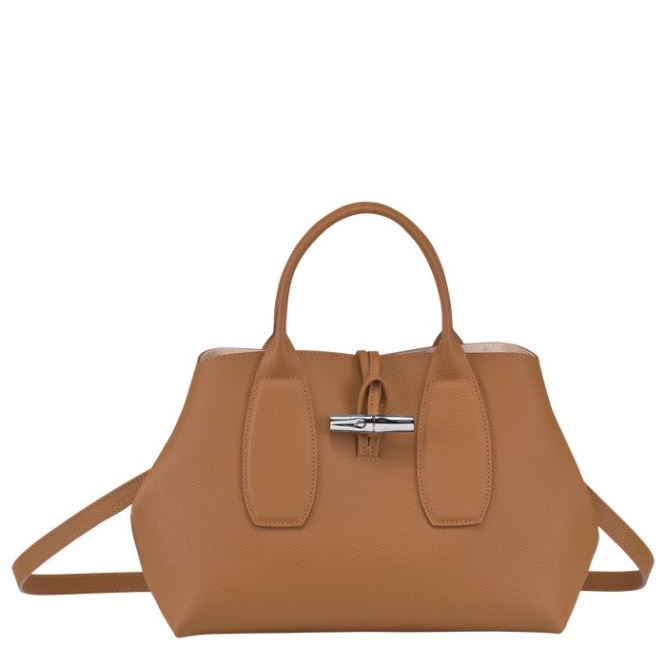 Women\'s Longchamp Roseau M Top-handle Bags Beige | UAE-4518JV