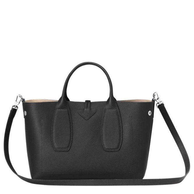 Women's Longchamp Roseau M Top-handle Bags Black | UAE-5087FX