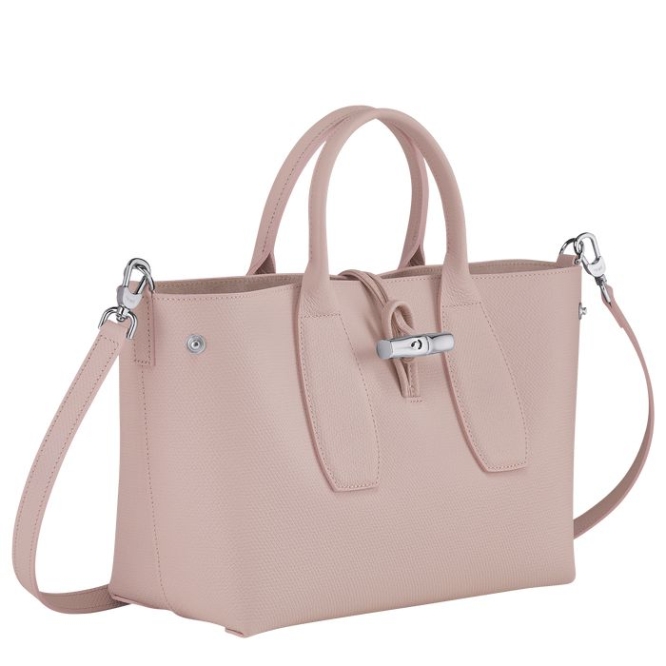 Women's Longchamp Roseau M Top-handle Bags Light Pink | UAE-5136RU