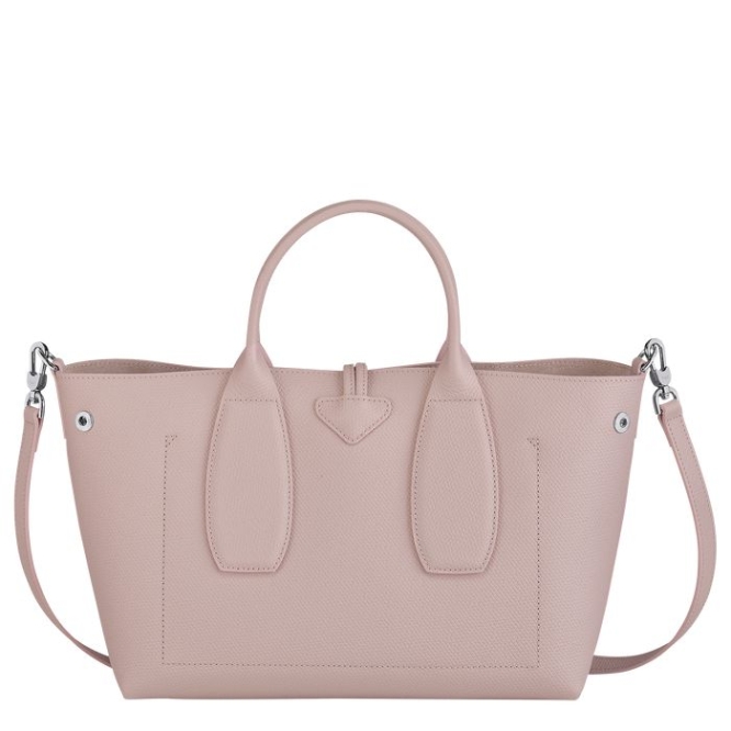 Women's Longchamp Roseau M Top-handle Bags Light Pink | UAE-5136RU