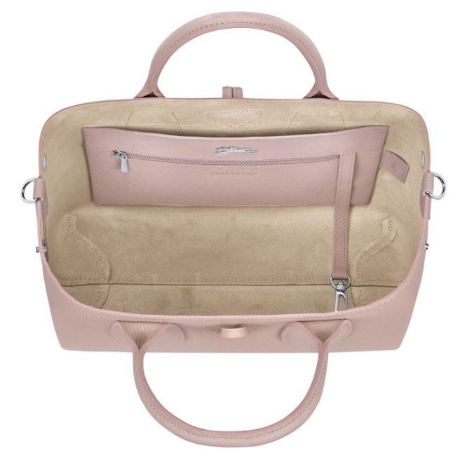 Women's Longchamp Roseau M Top-handle Bags Light Pink | UAE-5136RU