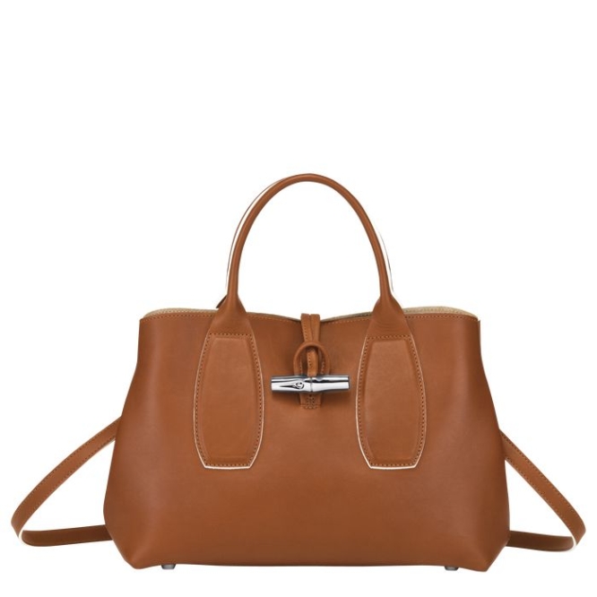 Women\'s Longchamp Roseau M Top-handle Bags Brown | UAE-6143KI