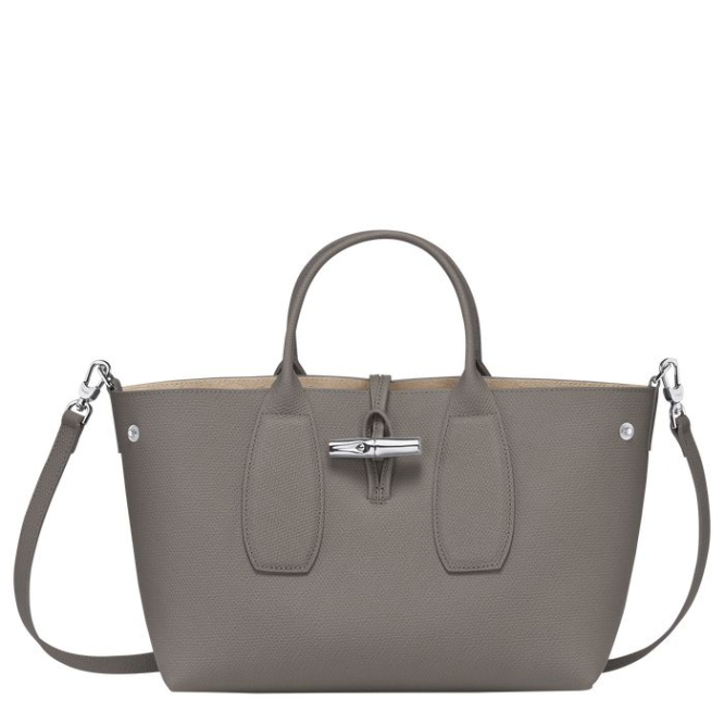 Women's Longchamp Roseau M Top-handle Bags Grey | UAE-8104KS