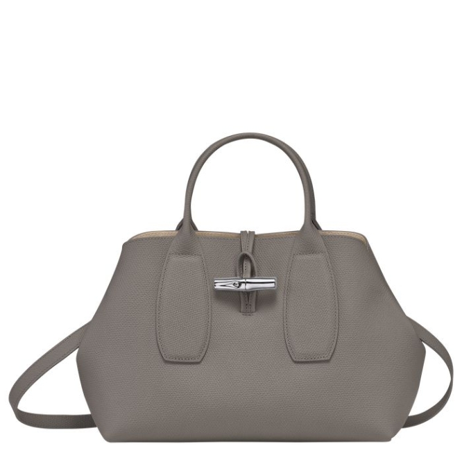 Women\'s Longchamp Roseau M Top-handle Bags Grey | UAE-8104KS