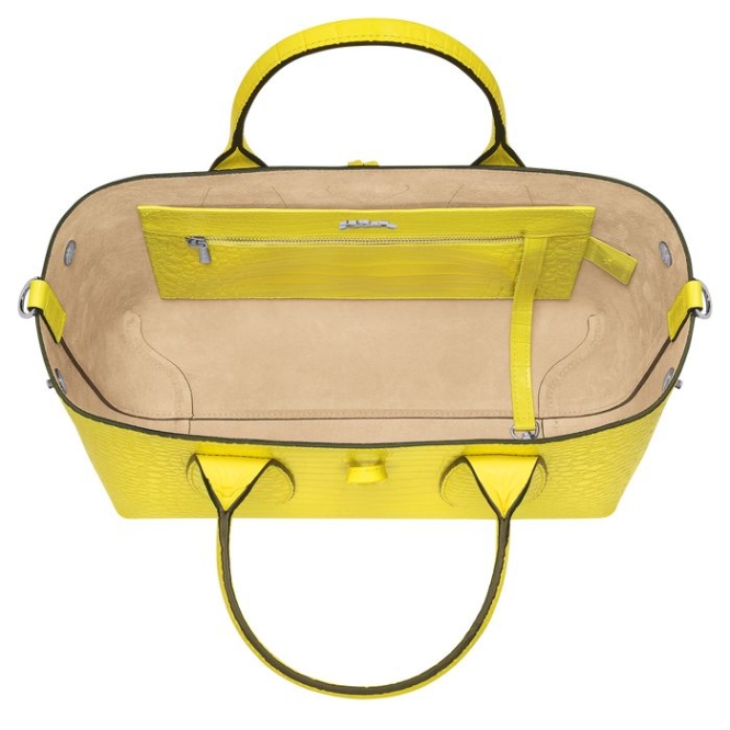 Women's Longchamp Roseau M Top-handle Bags Yellow | UAE-8354TR