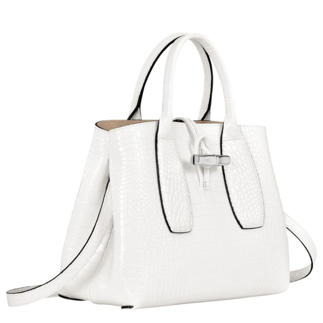 Women's Longchamp Roseau M Top-handle Bags White | UAE-9374WN