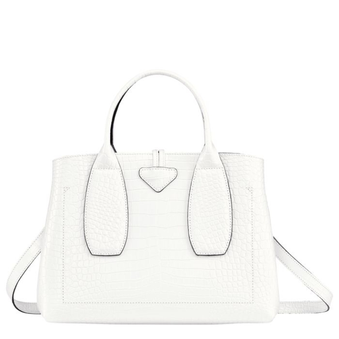 Women's Longchamp Roseau M Top-handle Bags White | UAE-9374WN