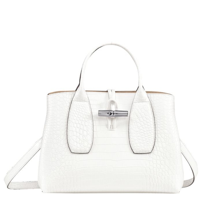 Women\'s Longchamp Roseau M Top-handle Bags White | UAE-9374WN