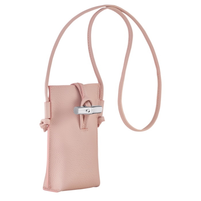 Women's Longchamp Roseau Phone Cases Pink | UAE-6187PY