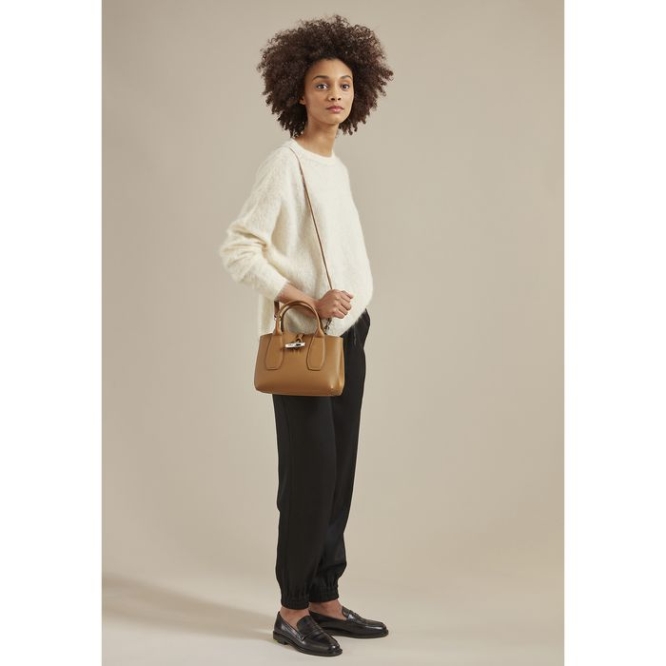 Women's Longchamp Roseau S Top-handle Bags Beige | UAE-1854EP