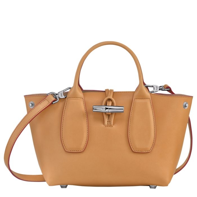 Women's Longchamp Roseau S Top-handle Bags Brown | UAE-9726YR