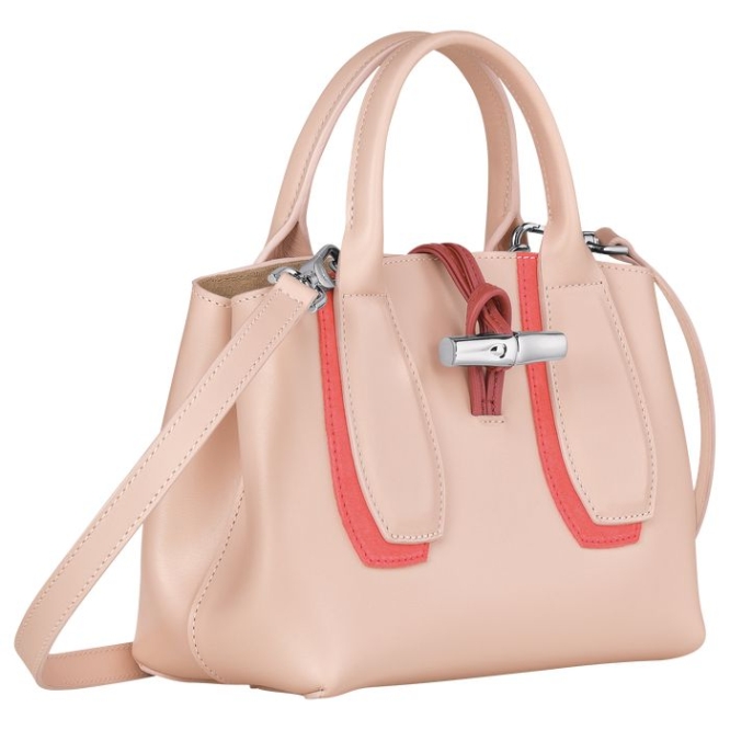 Women's Longchamp Roseau Shadow S Top-handle Bags Light Pink | UAE-5743SQ