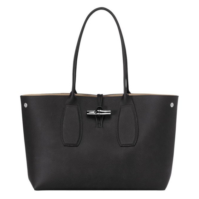 Women's Longchamp Roseau Shoulder Bags Black | UAE-5904HL