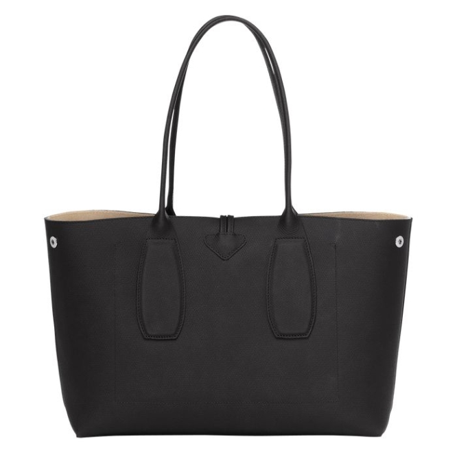 Women's Longchamp Roseau Shoulder Bags Black | UAE-5904HL