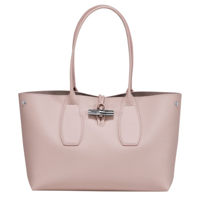 Women's Longchamp Roseau Shoulder Bags Light Pink | UAE-4387MU