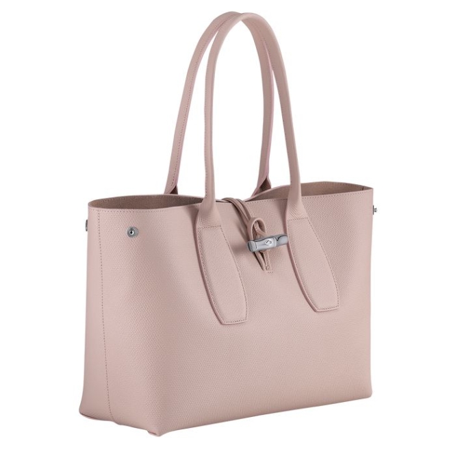 Women's Longchamp Roseau Shoulder Bags Light Pink | UAE-4387MU