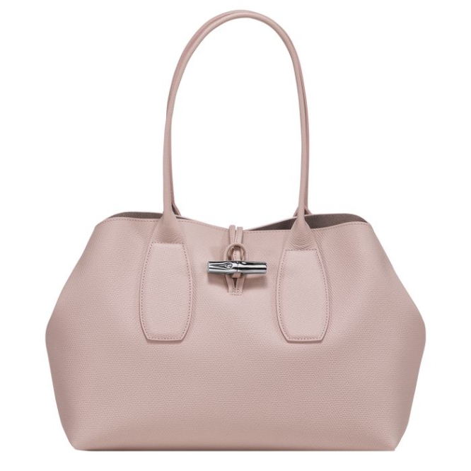 Women\'s Longchamp Roseau Shoulder Bags Light Pink | UAE-4387MU