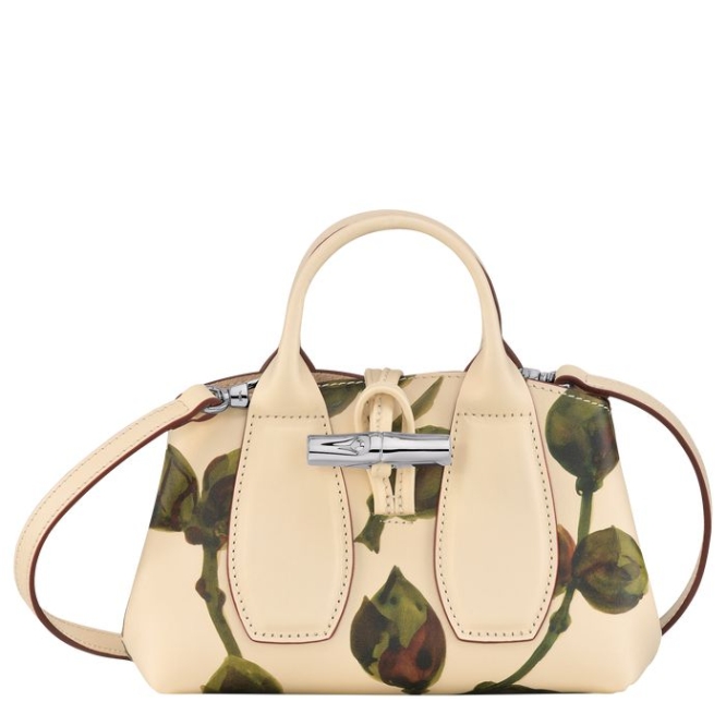 Women\'s Longchamp Roseau Végétal XS Top-handle Bags Khaki | UAE-4672FI