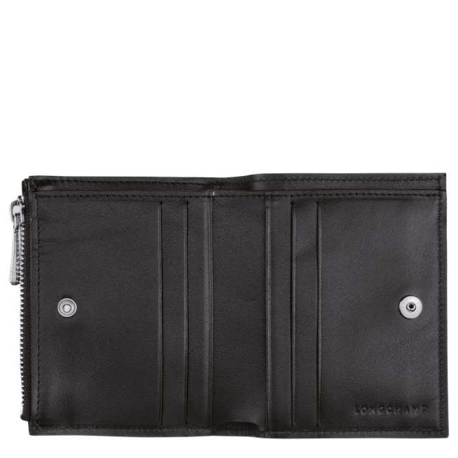 Women's Longchamp Roseau Wallets Black | UAE-0193GB