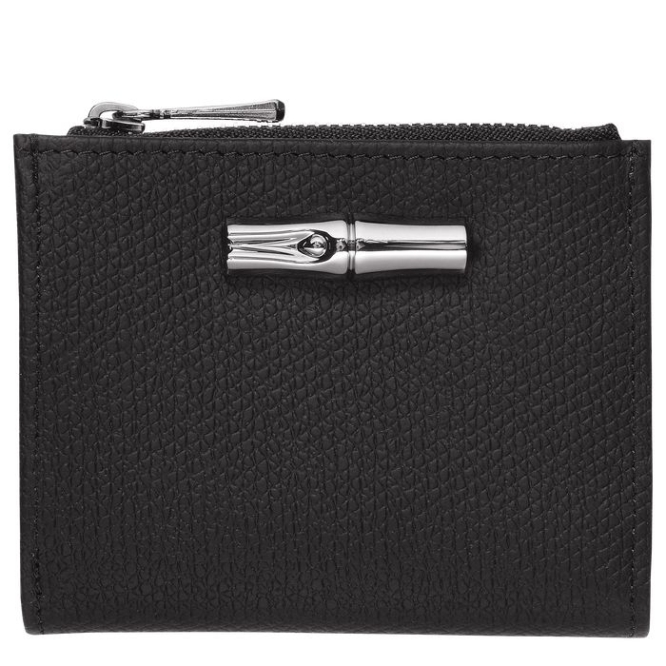 Women\'s Longchamp Roseau Wallets Black | UAE-1967VP