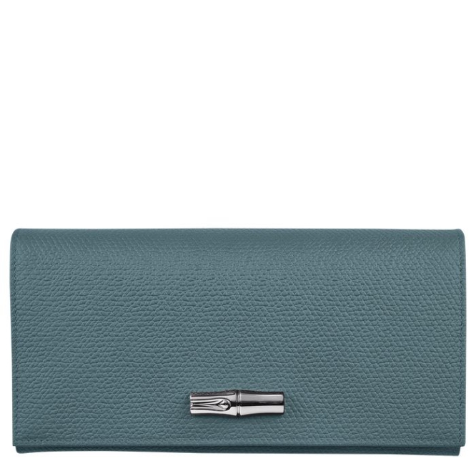 Women\'s Longchamp Roseau Wallets Blue | UAE-4982PB