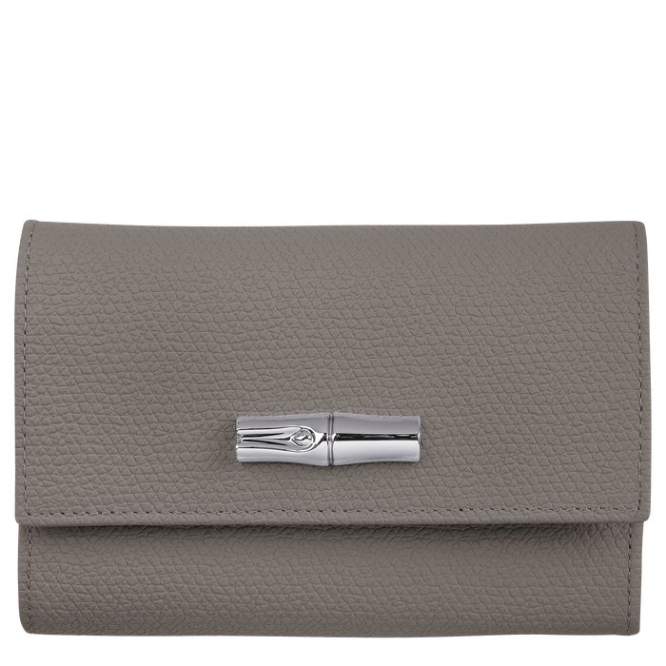 Women\'s Longchamp Roseau Wallets Grey | UAE-2839ZE