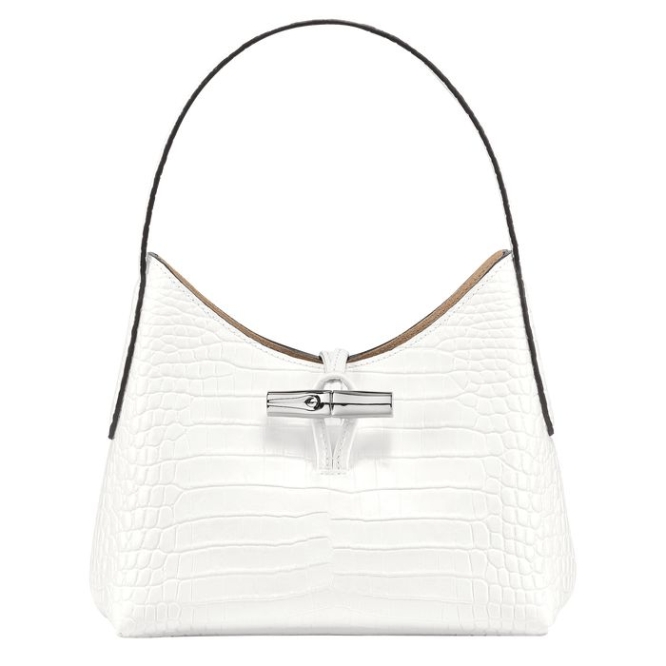 Women\'s Longchamp Roseau XS Shoulder Bags White | UAE-1724FS