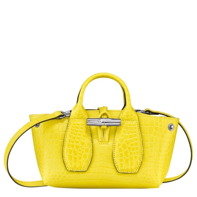 Women's Longchamp Roseau XS Top-handle Bags Yellow | UAE-1847YC