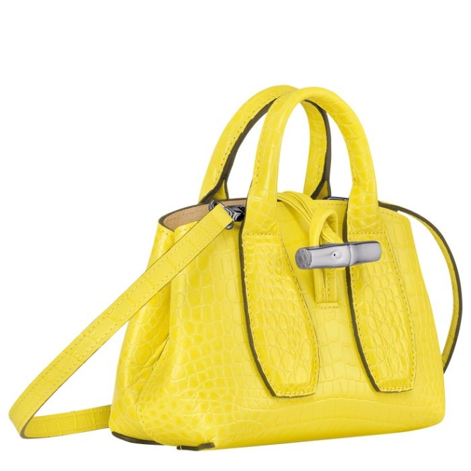 Women's Longchamp Roseau XS Top-handle Bags Yellow | UAE-1847YC